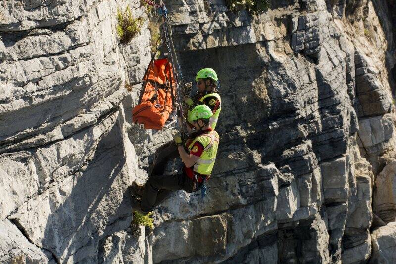 Soccorso Alpino impegnato sulle falesie