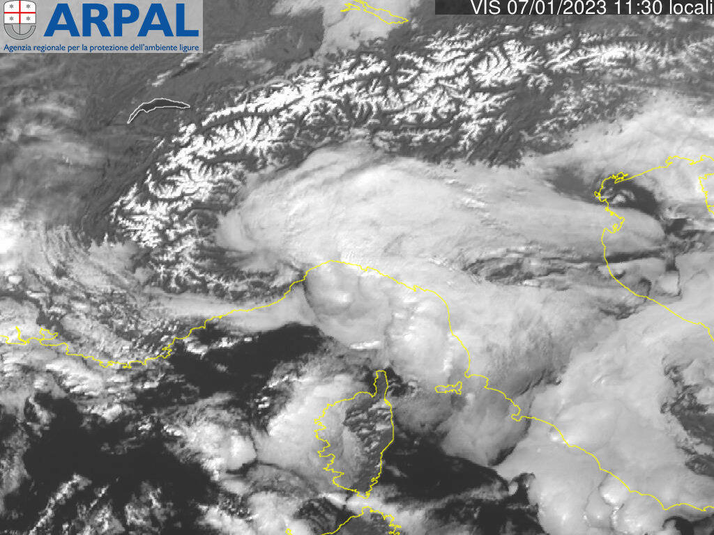 La perturbazione vista dal satellite