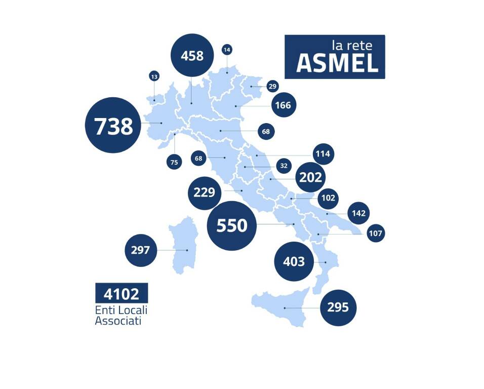 Cartina dei soci Asmel