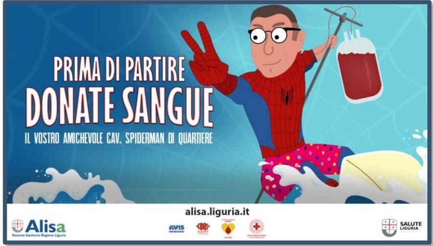 Spiderman per la donazione di sangue