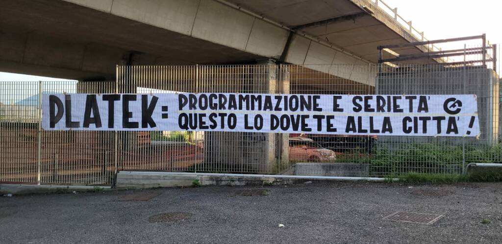 Striscione al Ferdeghini (19/06/2023)