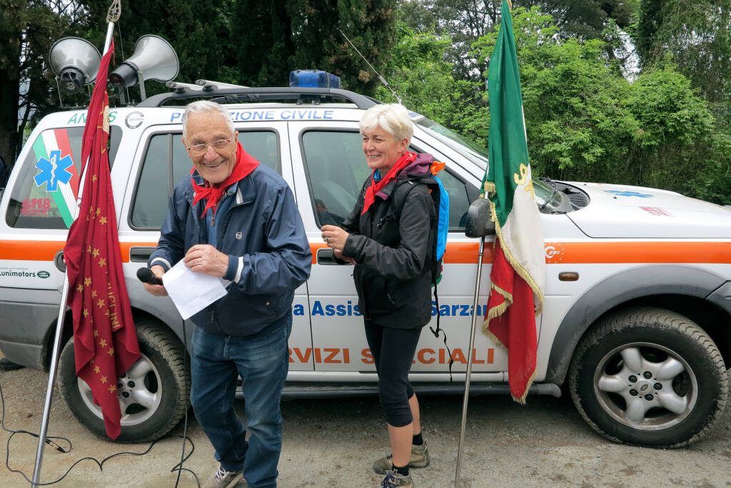 Piero Guelfi "Danilo" alla Camminata sui Sentieri Partigiani (2017) (foto Giorgio Pagano)