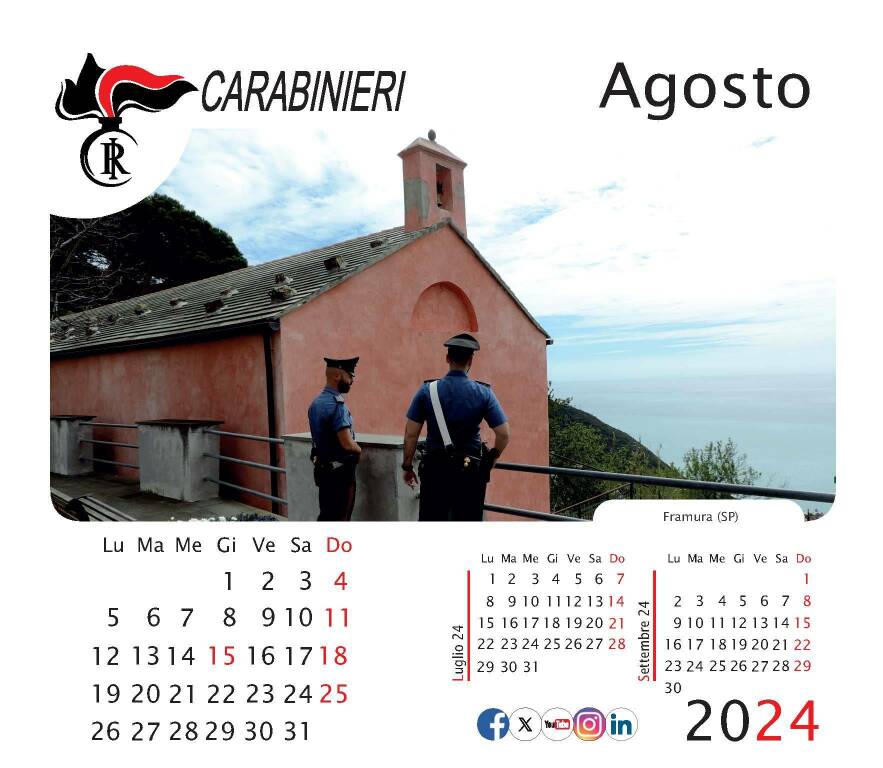 Calendario 2024 dei carabinieri, Troiani: «Filo conduttore il