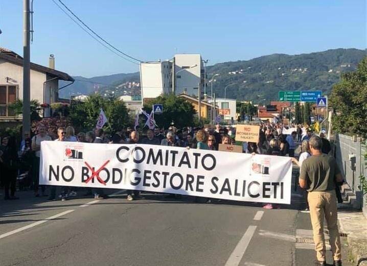 Corteo contro il biodigestore, autunno 2019