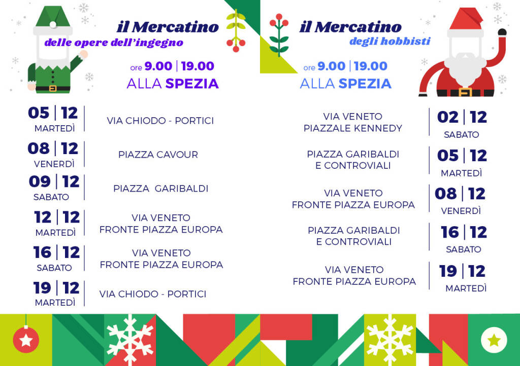 Hobbisti calendario mercatii 