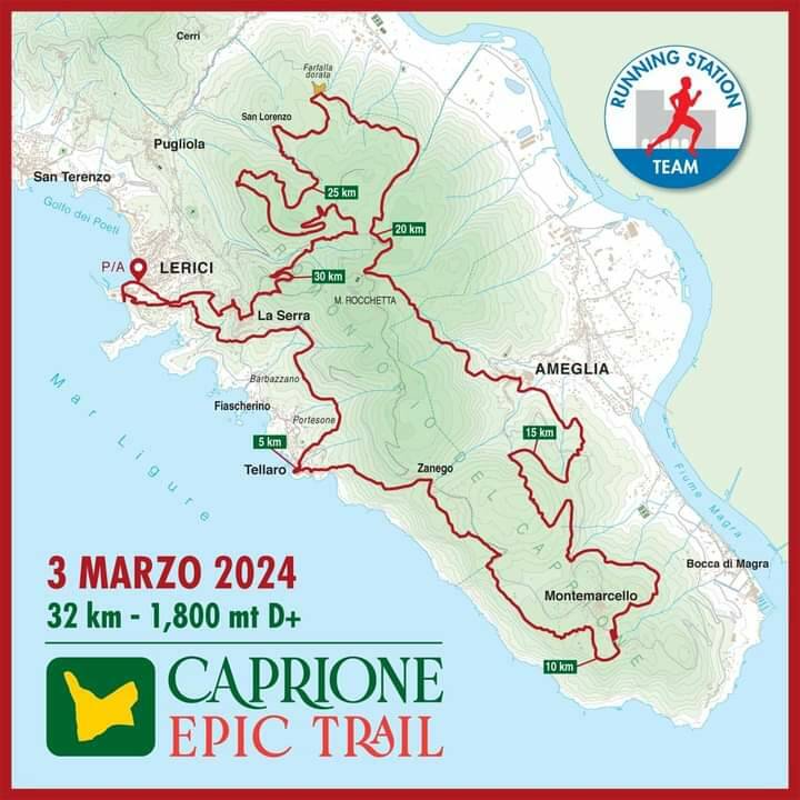 Caprione Epic Trail, i tracciati delle due competitive diffusi da Running Station Team Lerici