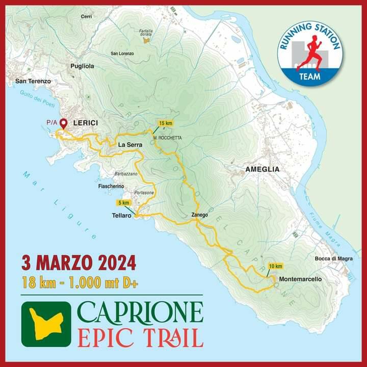 Caprione Epic Trail, i tracciati delle due competitive diffusi da Running Station Team Lerici