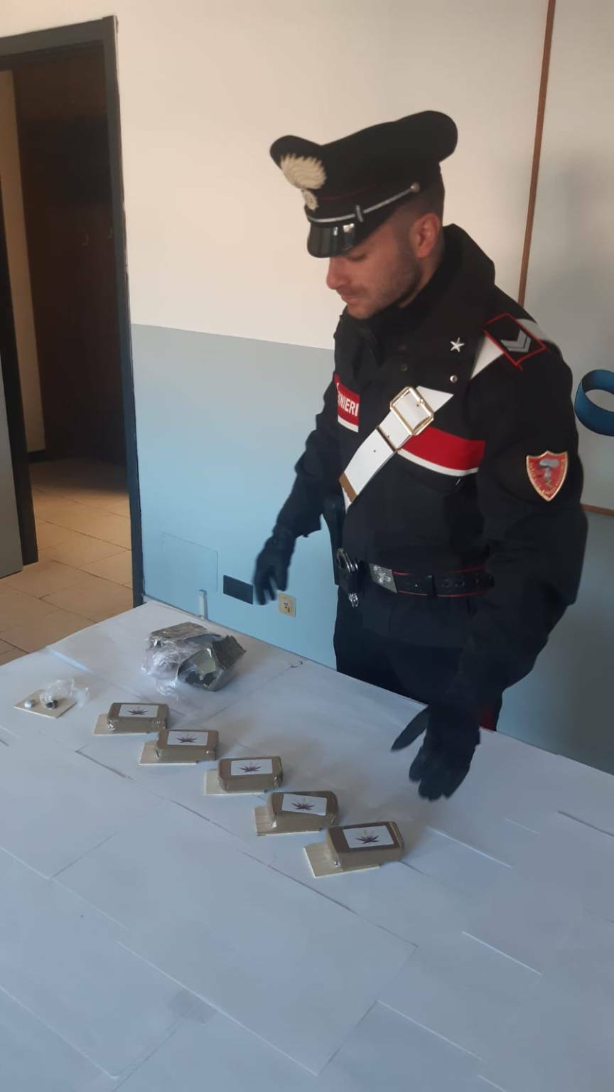 La droga sequestrata dai Carabinieri