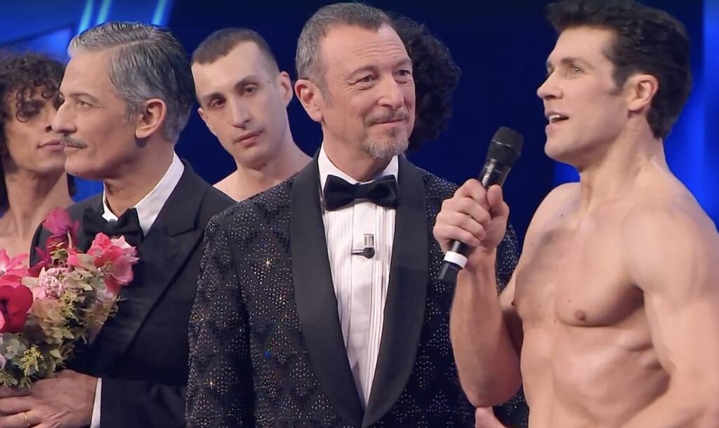 Edoardo Boriani sul palco del Festival di Sanremo