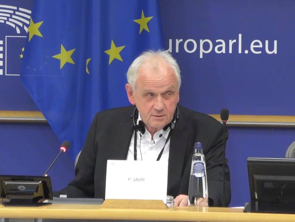 Peter Jahr, pesidente Commissione Petizioni Ue. Immagine dallo streaming della seduta sul sito dell'Europarlamento