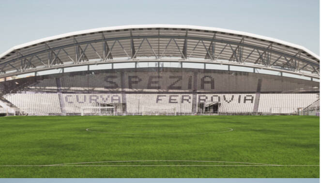 Render copertura curva Ferrovia