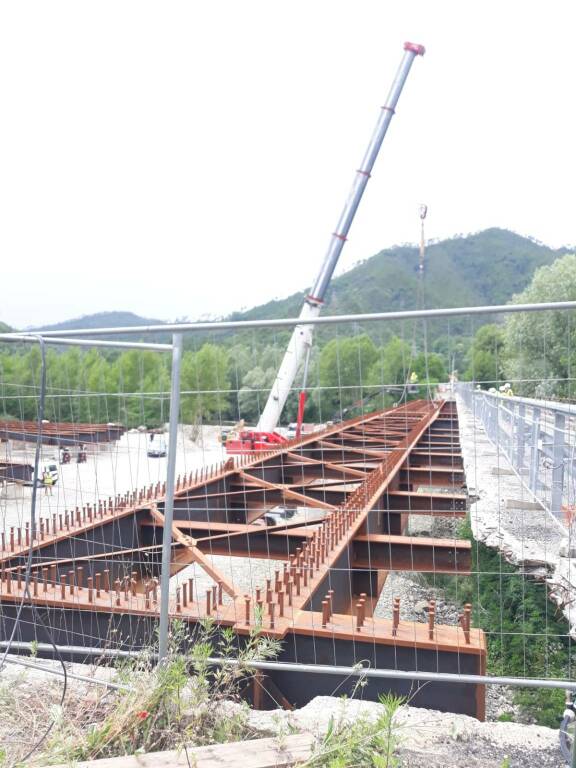 Lavori al ponte di Cavanella