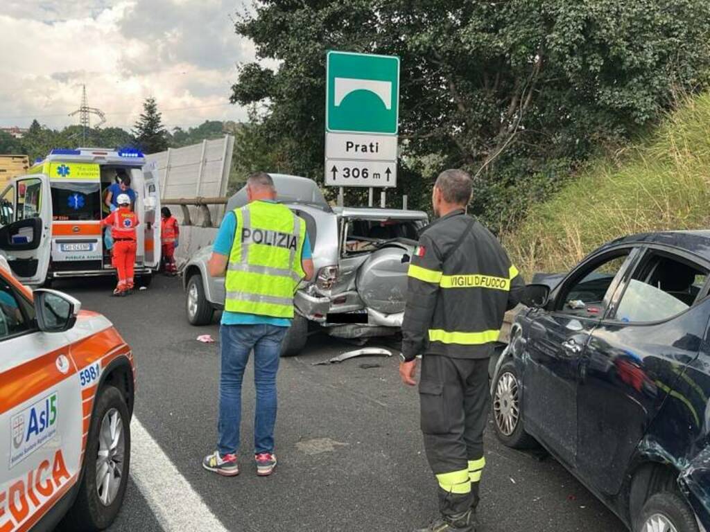 Incidente stradale uscita galleria fresonara