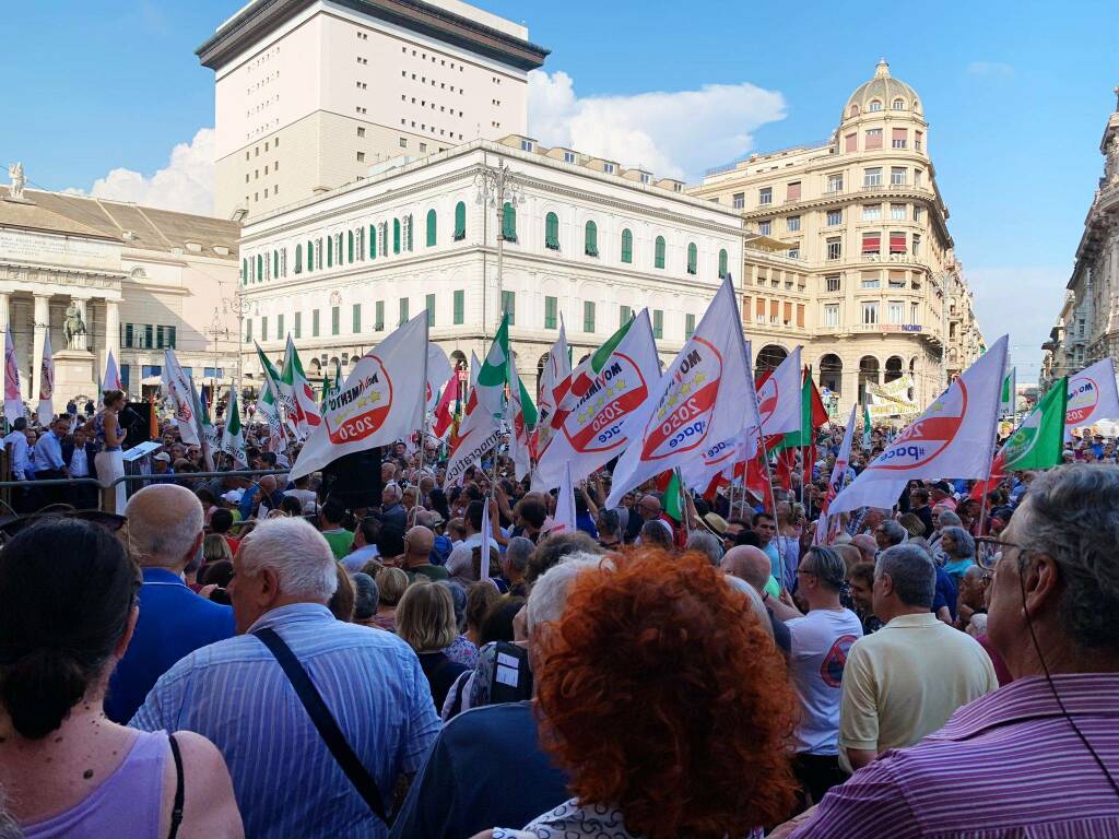 Manifestazione centrosinistra per dimissioni Toti