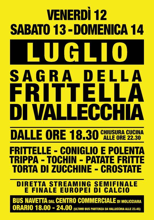 Manifesto sagra della frittella di Vallecchia