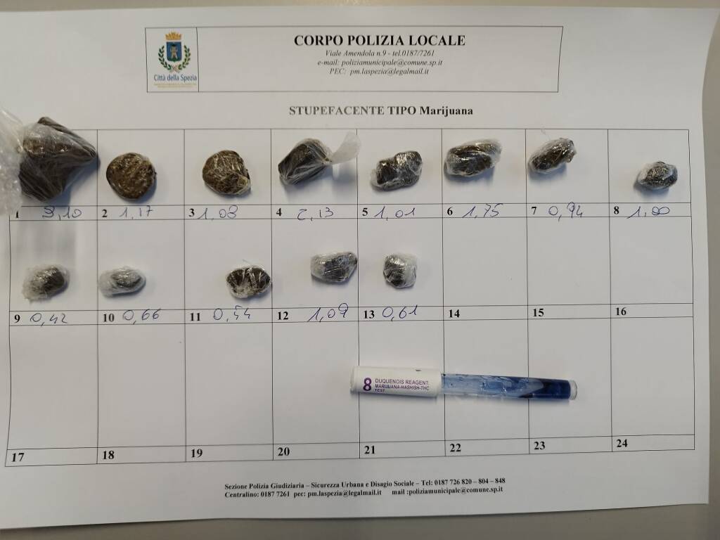 Hashish sequestrato dalla Polizia Locale