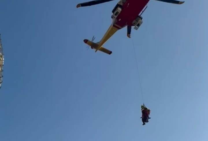 Soccorso a Manarola con elicottero