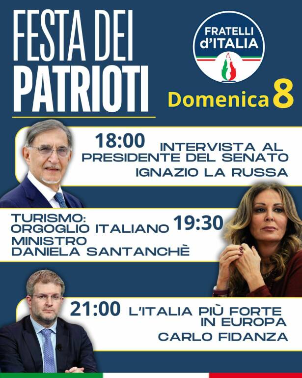 Programma Festa dei patrioti 2024