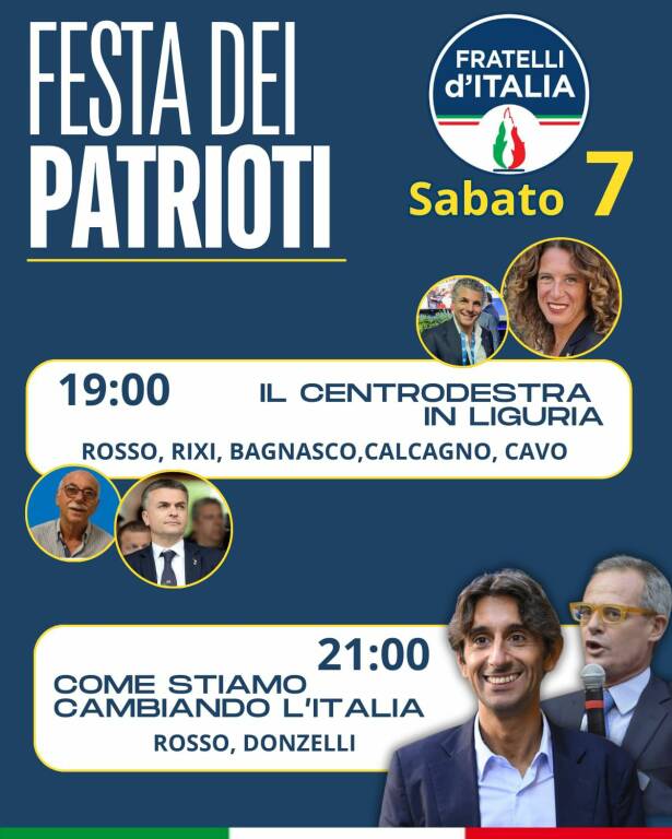 Programma Festa dei patrioti 2024